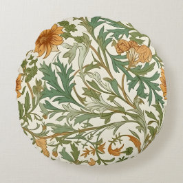 Seamless Arts and Crafts style repeating pattern Rundes Kissen