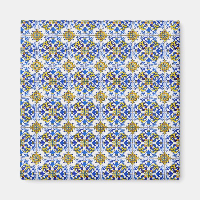 Seamless Azulejo Art Tile Magnet (Vorne)