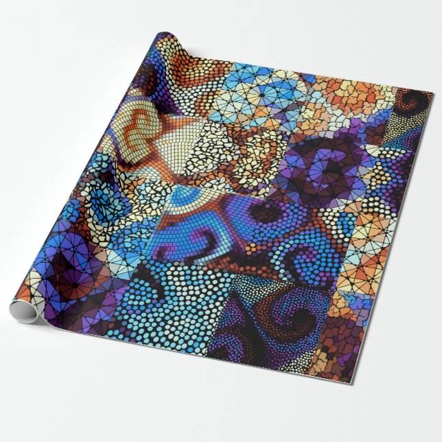 Seamless background pattern. Mosaic art pattern ba Geschenkpapier (Ungerollt)
