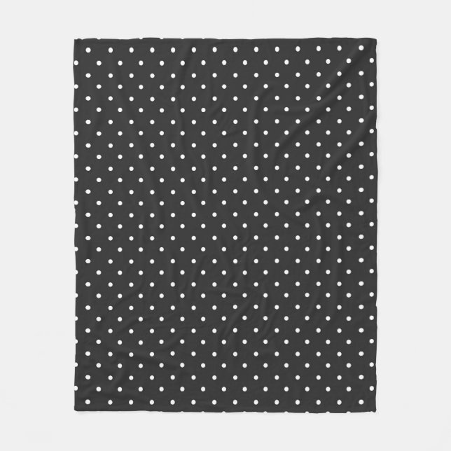 Seamless black and white polka dot pattern  fleecedecke (Vorderseite)