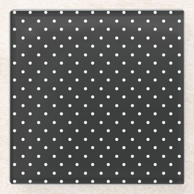 Seamless black and white polka dot pattern  glasuntersetzer (Vorderseite)