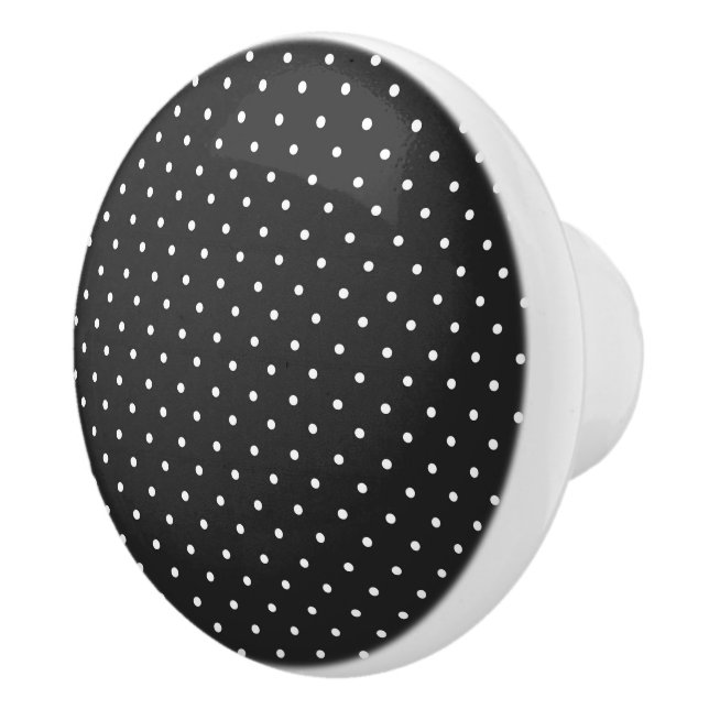 Seamless black and white polka dot pattern  keramikknauf (Rechts)