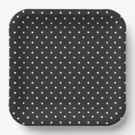 Seamless black and white polka dot pattern  pappteller