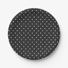 Seamless black and white polka dot pattern  pappteller