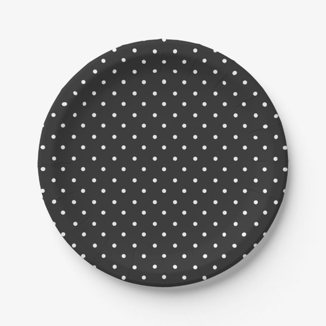 Seamless black and white polka dot pattern  pappteller (Vorderseite)