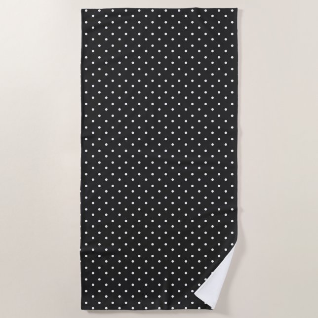 Seamless black and white polka dot pattern  strandtuch (Vorderseite)