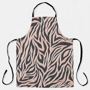 Seamless black outline zebra pattern. Stylish wild Schürze
