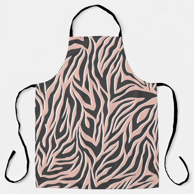 Seamless black outline zebra pattern. Stylish wild Schürze (Vorderseite)