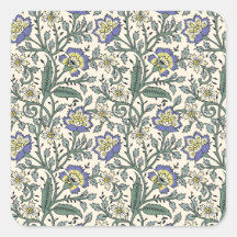 Seamless blue, yellow, and white floral pattern 