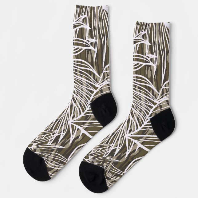 Seamless Botanical Bottom Lands Camo Socken (Linkes Detail)