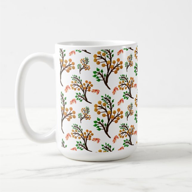 Seamless Botanical Pattern with Flowers | Cute Nat Kaffeetasse (Links)