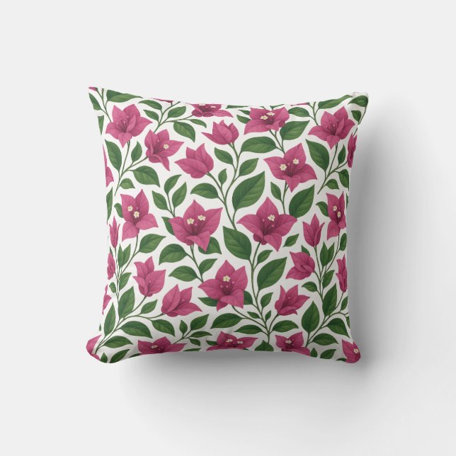 Seamless Bougainvillea Floral Pattern Kissen (Vorderseite)