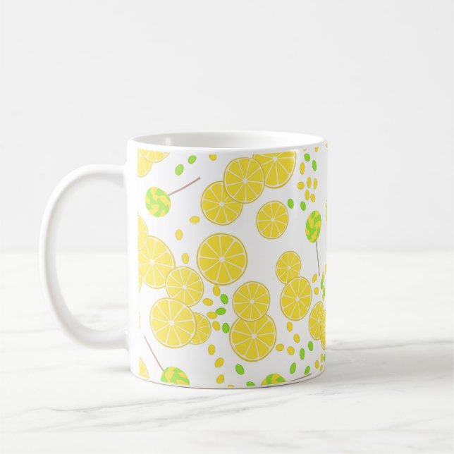 Seamless bright lemon slices candy lollipops sweet kaffeetasse (Links)