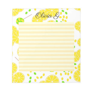 Seamless bright lemon slices candy lollipops sweet notizblock