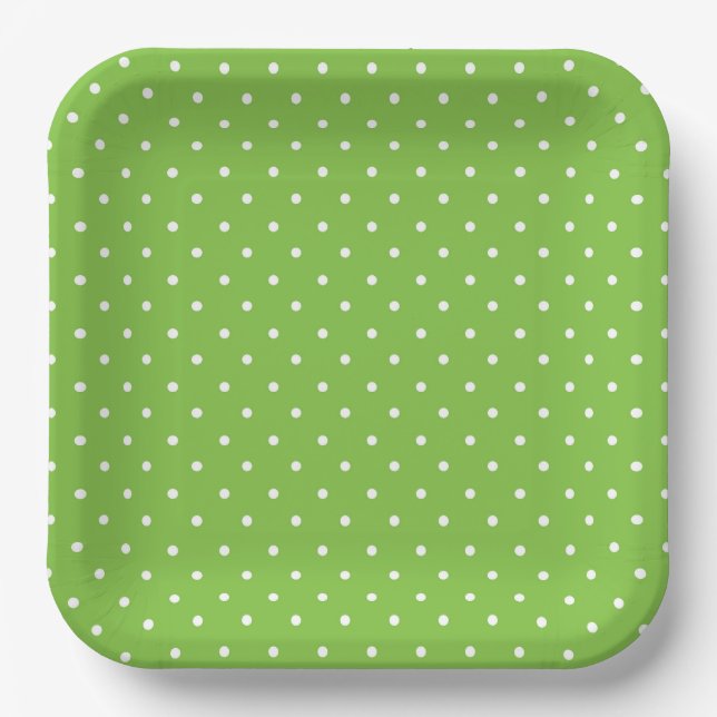 Seamless  bright lime polka dot pattern  pappteller (Vorderseite)