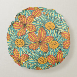 Seamless colorful floral pattern design rundes kissen