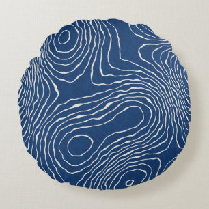 Seamless earth line topographic map organic patter rundes kissen