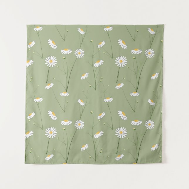 Seamless floral pattern background with cosmos flo wandteppich (Vorderseite)