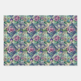 Seamless Floral Pattern Furniture Decoupage Geschenkpapier Set