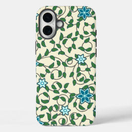 Seamless floral pattern on beige background iPhone 16 plus hülle