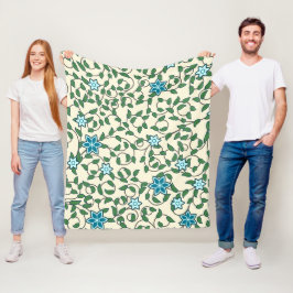 Seamless floral pattern on beige background fleecedecke