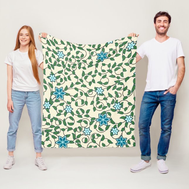 Seamless floral pattern on beige background fleecedecke (Beispiel)