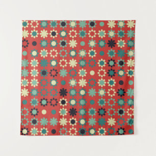 Seamless floral pattern with colored elements,  vi wandteppich