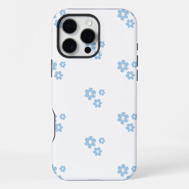 Seamless Floral Pattern with Small Blue Flowers iPhone Hülle (Rückseite)