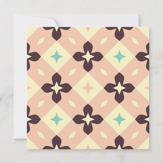 Seamless geometric floral  pattern dankeskarte (Vorderseite)