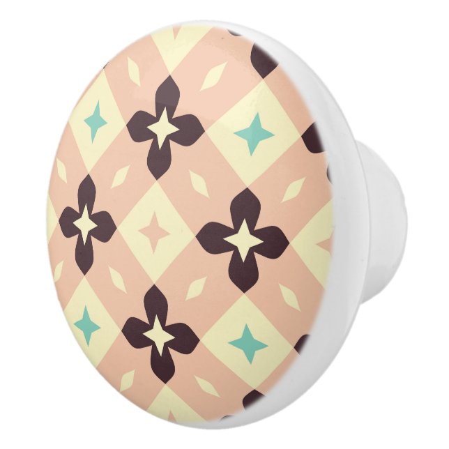 Seamless geometric floral  pattern keramikknauf (Rechts)