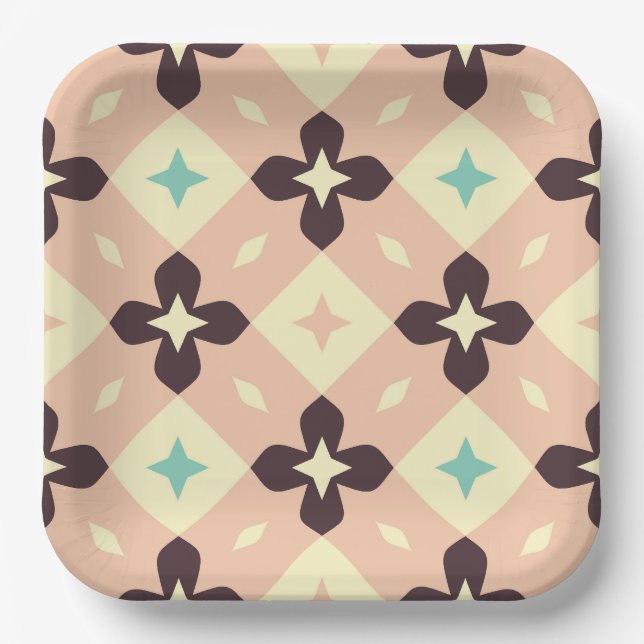 Seamless geometric floral  pattern pappteller (Vorderseite)