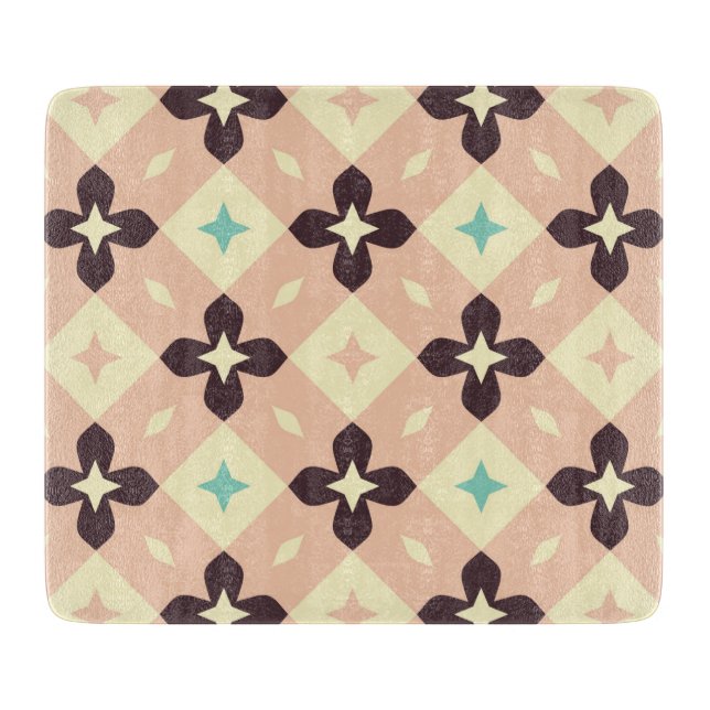 Seamless geometric floral  pattern schneidebrett (Vorderseite)