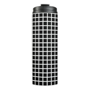 Seamless geometric pattern. Black square on white Thermosbecher