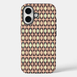 Seamless geometric pattern in dark brown leaf  iPhone 16 hülle