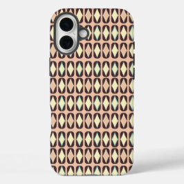 Seamless geometric pattern in dark brown leaf  iPhone 16 plus hülle
