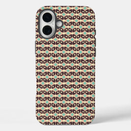 Seamless geometric pattern in dark brown leaf  iPhone 16 plus hülle