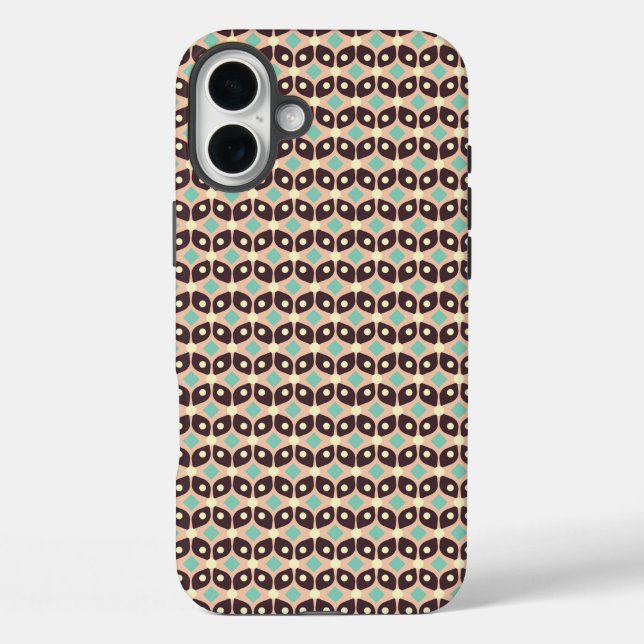Seamless geometric pattern in dark brown leaf  Case-Mate iPhone hülle (Rückseite)