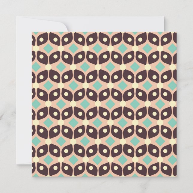 Seamless geometric pattern in dark brown leaf  dankeskarte (Vorderseite)