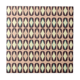 Seamless geometric pattern in dark brown leaf  fliese