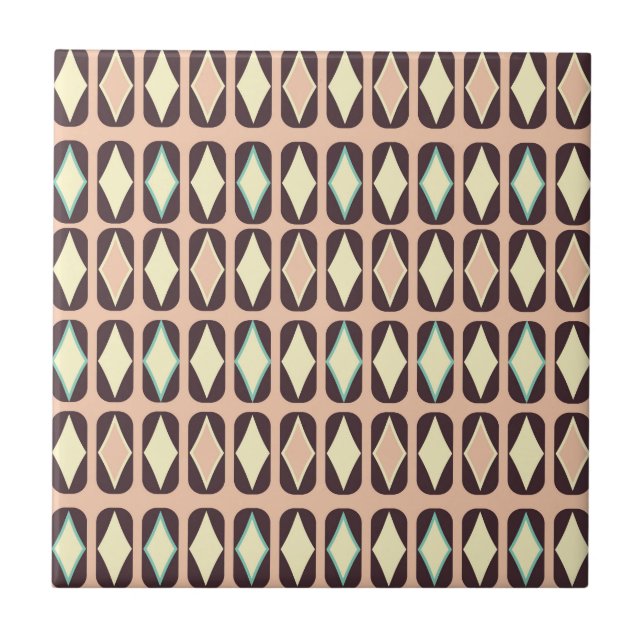 Seamless geometric pattern in dark brown leaf  fliese (Vorderseite)