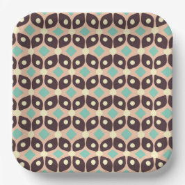 Seamless geometric pattern in dark brown leaf  pappteller