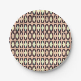 Seamless geometric pattern in dark brown leaf  pappteller