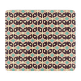 Seamless geometric pattern in dark brown leaf  schneidebrett