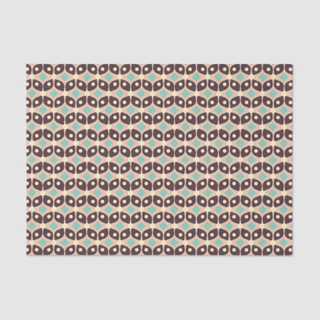 Seamless geometric pattern in dark brown leaf  seidenpapier (Vorderseite)