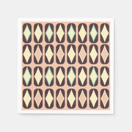 Seamless geometric pattern in dark brown leaf  serviette