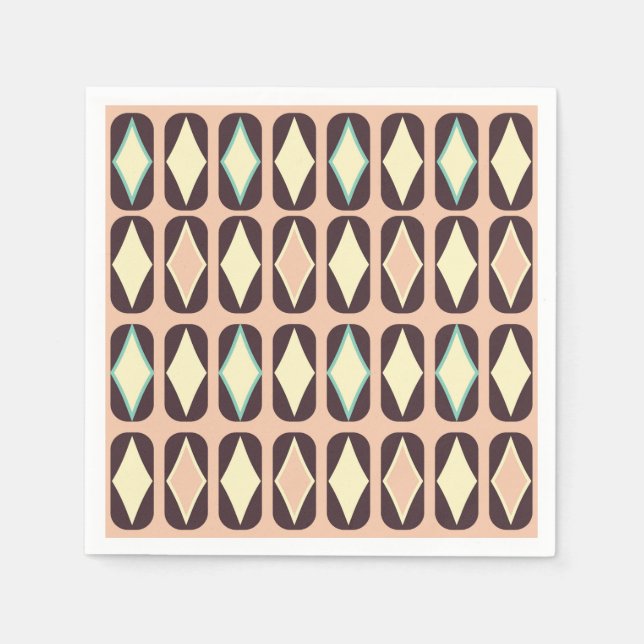 Seamless geometric pattern in dark brown leaf  serviette (Vorderseite)