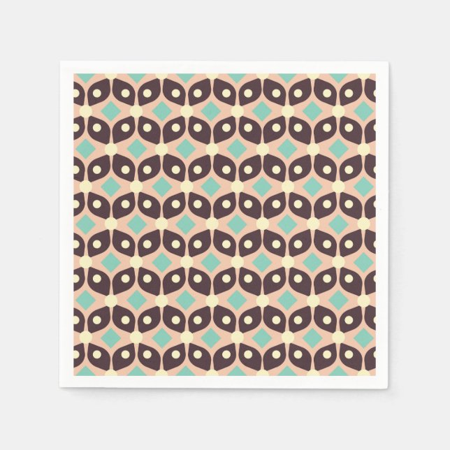 Seamless geometric pattern in dark brown leaf  serviette (Vorderseite)