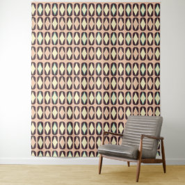 Seamless geometric pattern in dark brown leaf  wandteppich
