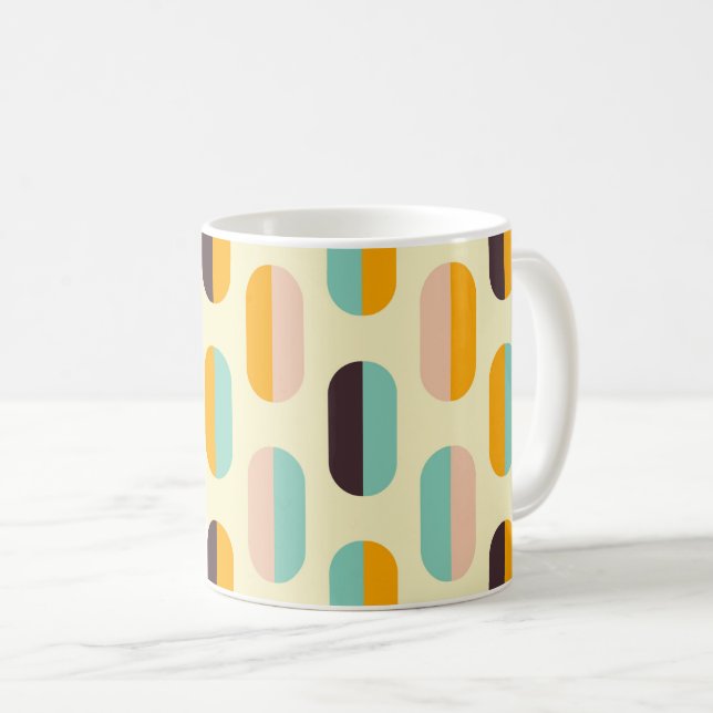 Seamless geometric pattern in retro vibes kaffeetasse (VorderseiteRechts)