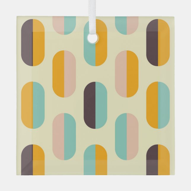 Seamless geometric pattern in retro vibes ornament aus glas (Vorderseite)